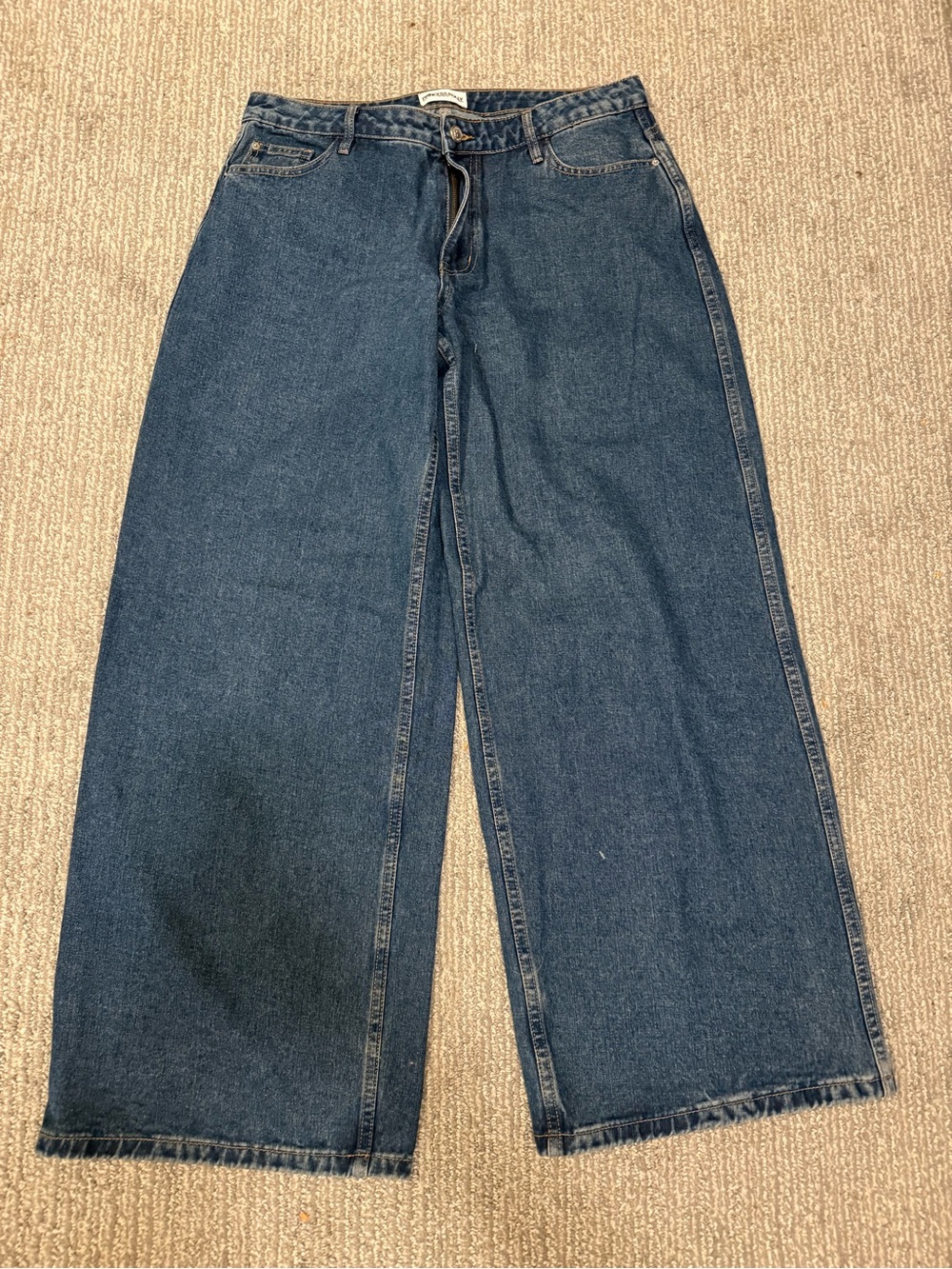 Princess Polly High Waisted Wide Leg Jeans Size 8 Blue Denim Y2K